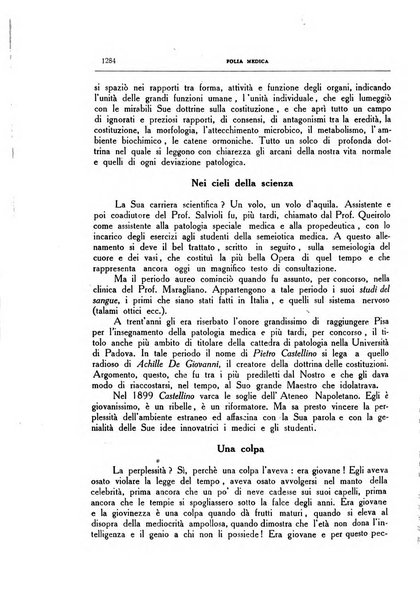 Folia medica periodico trimensile di patologia e clinica medica