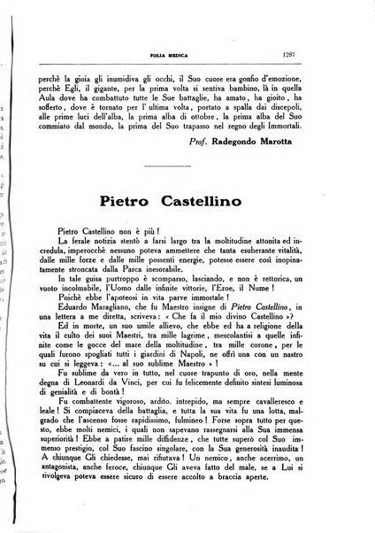 Folia medica periodico trimensile di patologia e clinica medica