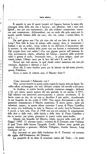 Folia medica periodico trimensile di patologia e clinica medica