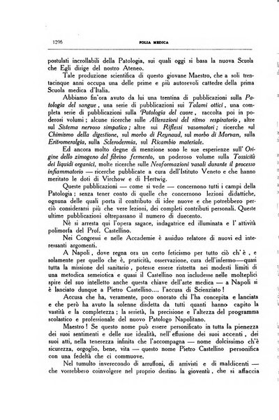 Folia medica periodico trimensile di patologia e clinica medica