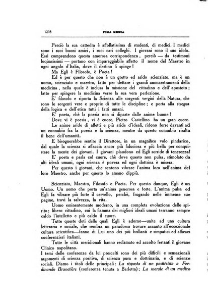 Folia medica periodico trimensile di patologia e clinica medica