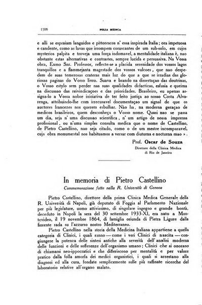 Folia medica periodico trimensile di patologia e clinica medica