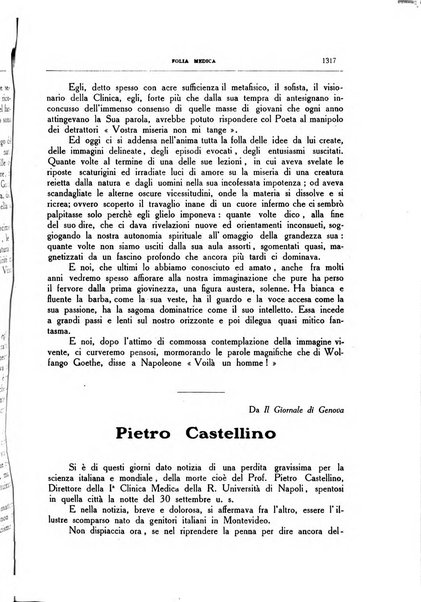 Folia medica periodico trimensile di patologia e clinica medica