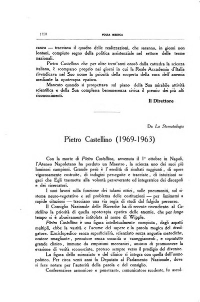 Folia medica periodico trimensile di patologia e clinica medica