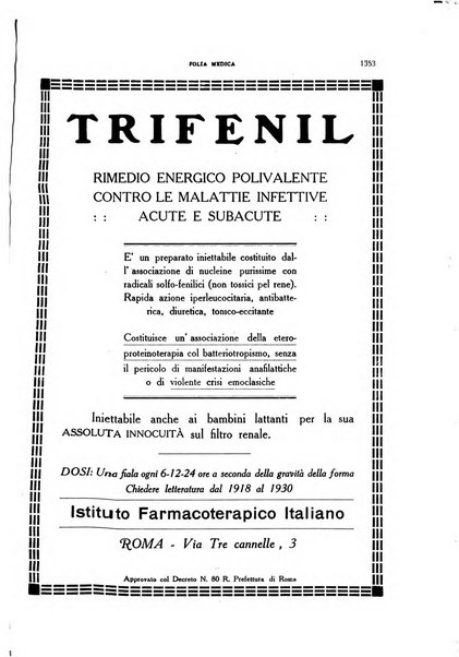 Folia medica periodico trimensile di patologia e clinica medica