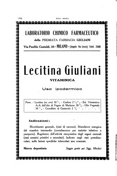 Folia medica periodico trimensile di patologia e clinica medica