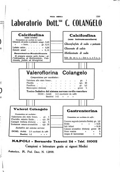 Folia medica periodico trimensile di patologia e clinica medica