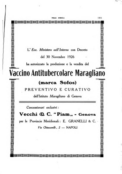 Folia medica periodico trimensile di patologia e clinica medica