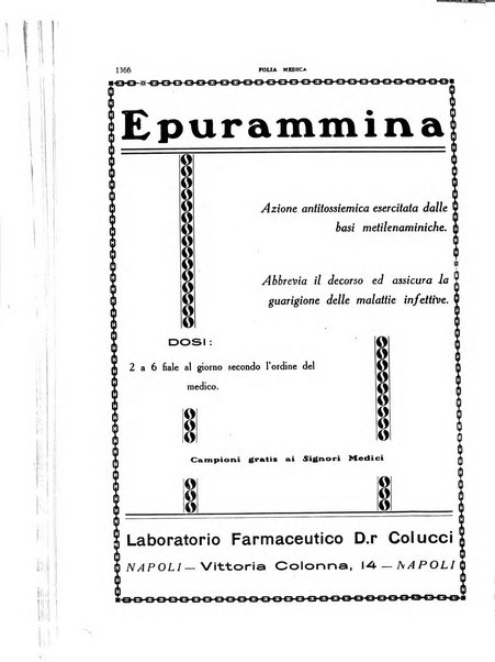 Folia medica periodico trimensile di patologia e clinica medica