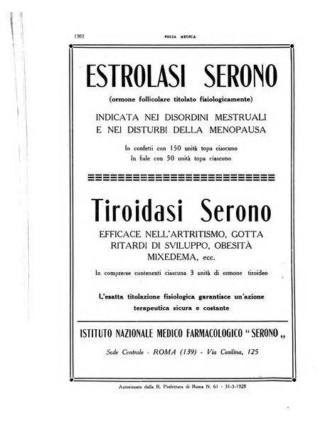 Folia medica periodico trimensile di patologia e clinica medica