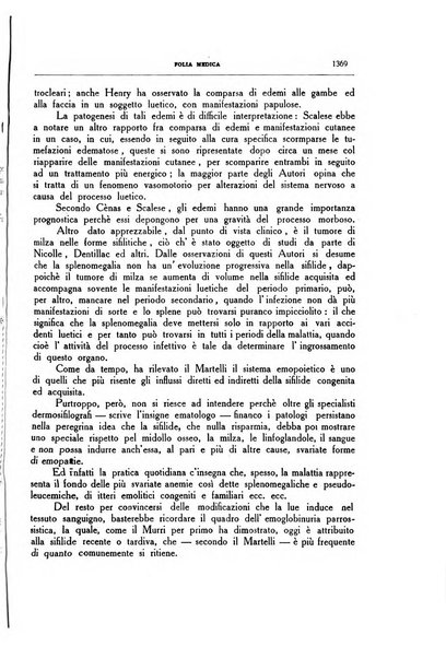 Folia medica periodico trimensile di patologia e clinica medica