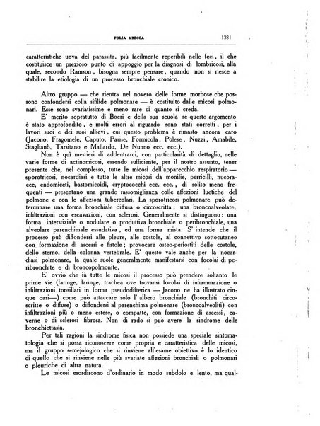 Folia medica periodico trimensile di patologia e clinica medica