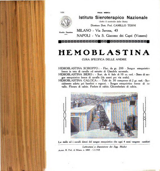 Folia medica periodico trimensile di patologia e clinica medica