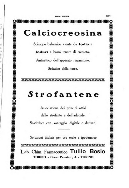 Folia medica periodico trimensile di patologia e clinica medica