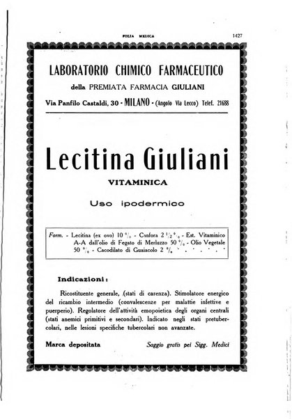 Folia medica periodico trimensile di patologia e clinica medica