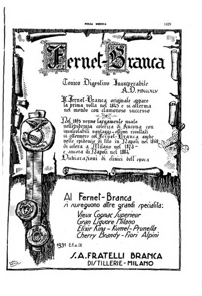 Folia medica periodico trimensile di patologia e clinica medica