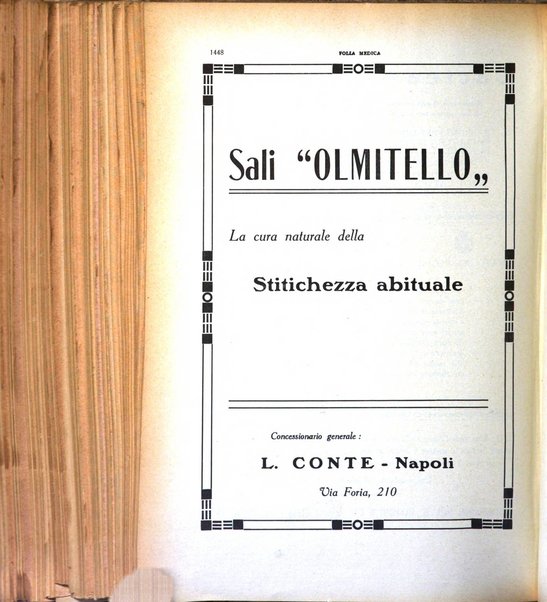 Folia medica periodico trimensile di patologia e clinica medica