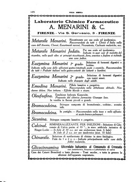 Folia medica periodico trimensile di patologia e clinica medica