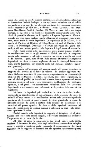 Folia medica periodico trimensile di patologia e clinica medica