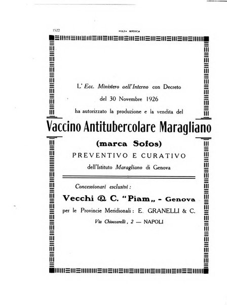 Folia medica periodico trimensile di patologia e clinica medica