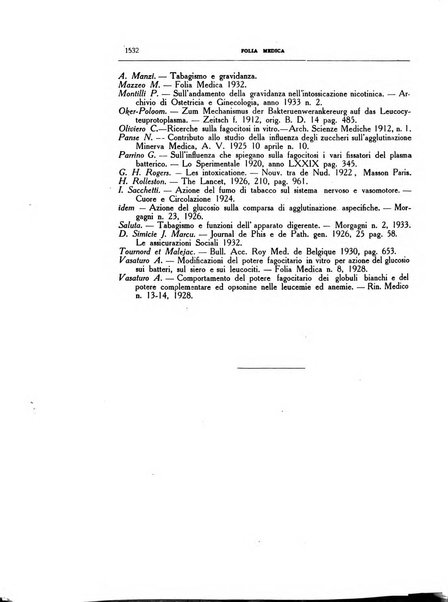 Folia medica periodico trimensile di patologia e clinica medica