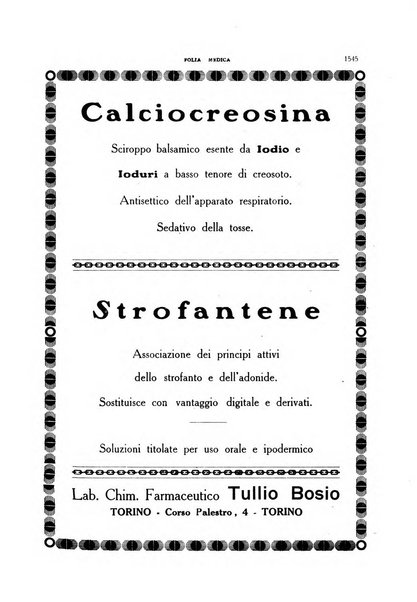 Folia medica periodico trimensile di patologia e clinica medica