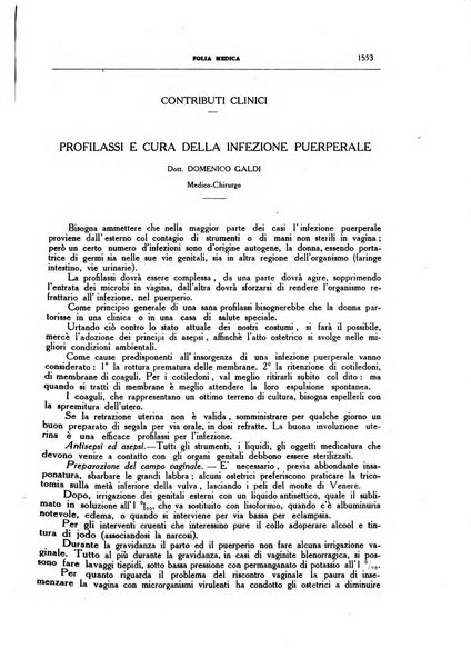 Folia medica periodico trimensile di patologia e clinica medica