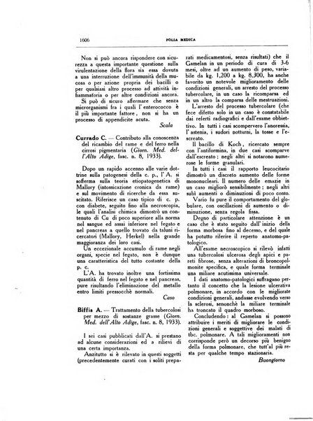 Folia medica periodico trimensile di patologia e clinica medica