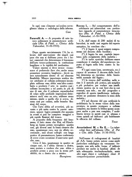 Folia medica periodico trimensile di patologia e clinica medica