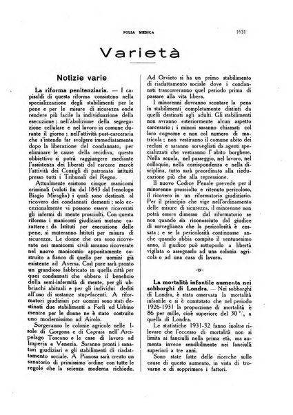 Folia medica periodico trimensile di patologia e clinica medica