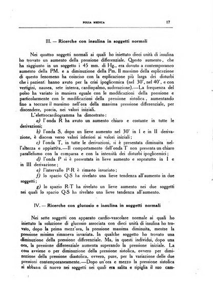 Folia medica periodico trimensile di patologia e clinica medica