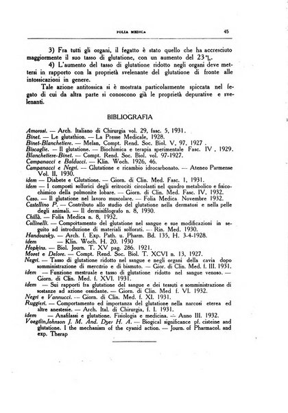 Folia medica periodico trimensile di patologia e clinica medica