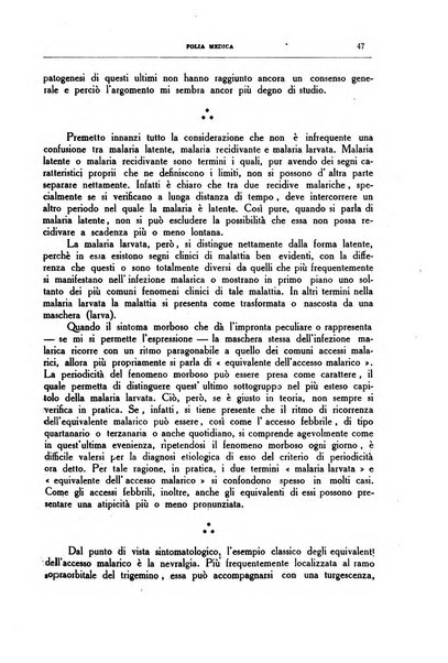 Folia medica periodico trimensile di patologia e clinica medica