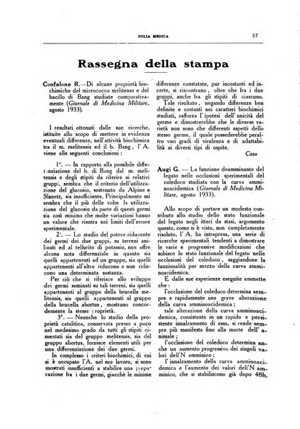 Folia medica periodico trimensile di patologia e clinica medica