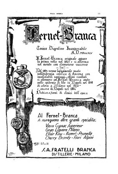 Folia medica periodico trimensile di patologia e clinica medica