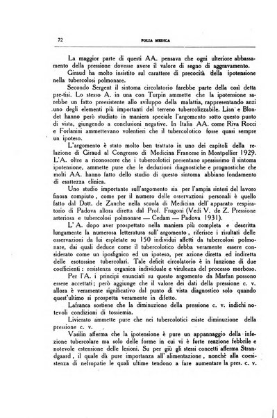 Folia medica periodico trimensile di patologia e clinica medica