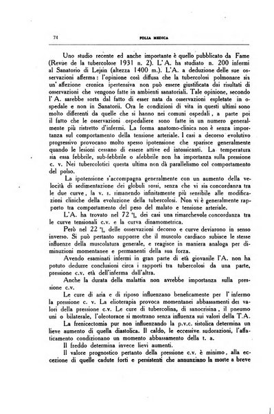 Folia medica periodico trimensile di patologia e clinica medica