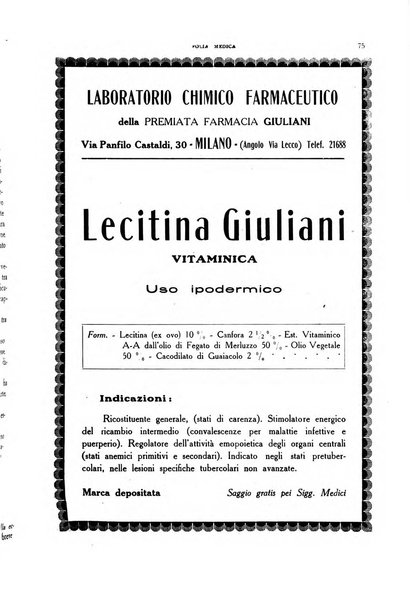 Folia medica periodico trimensile di patologia e clinica medica