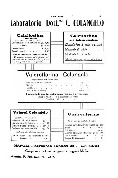 Folia medica periodico trimensile di patologia e clinica medica