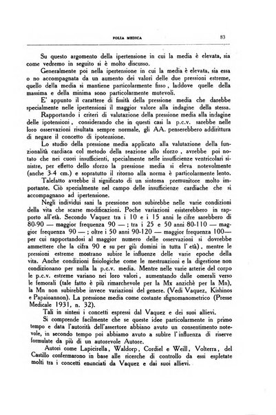 Folia medica periodico trimensile di patologia e clinica medica