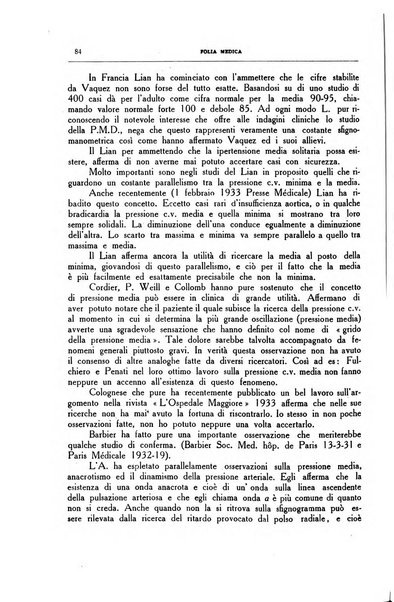 Folia medica periodico trimensile di patologia e clinica medica