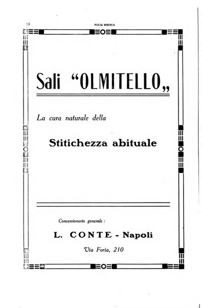 Folia medica periodico trimensile di patologia e clinica medica