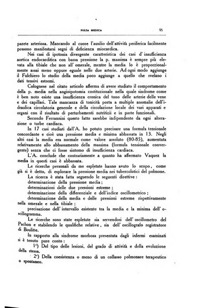 Folia medica periodico trimensile di patologia e clinica medica