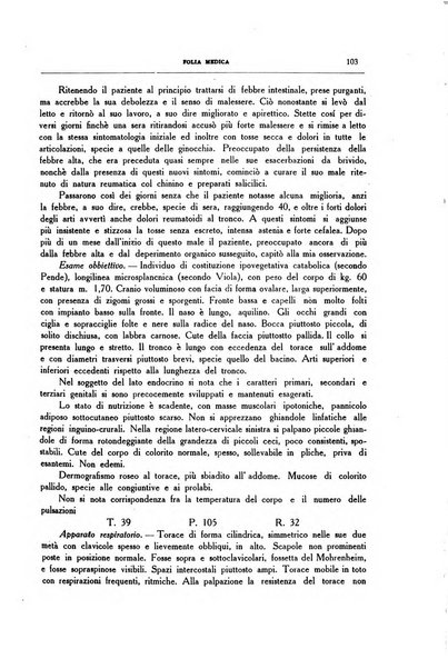 Folia medica periodico trimensile di patologia e clinica medica