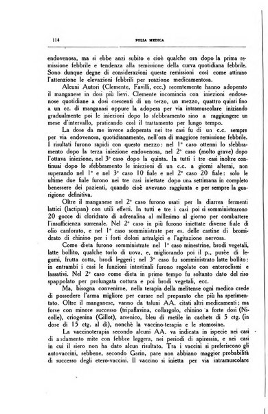 Folia medica periodico trimensile di patologia e clinica medica