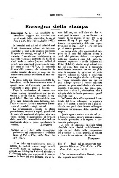 Folia medica periodico trimensile di patologia e clinica medica