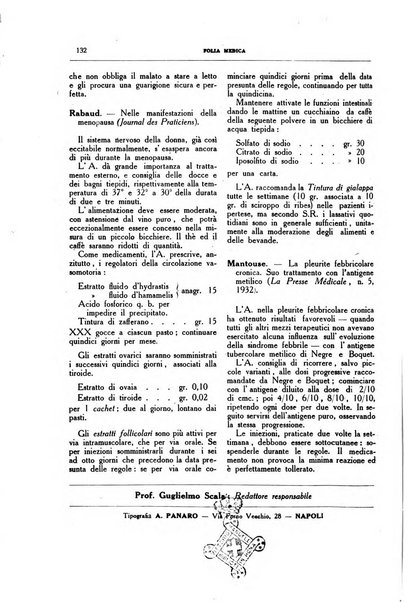 Folia medica periodico trimensile di patologia e clinica medica