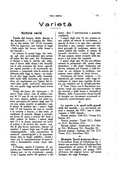 Folia medica periodico trimensile di patologia e clinica medica