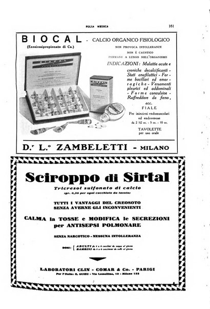 Folia medica periodico trimensile di patologia e clinica medica