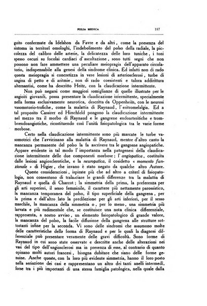 Folia medica periodico trimensile di patologia e clinica medica